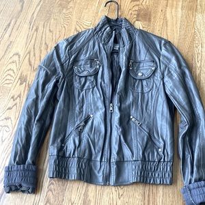Gray Vegan Leather jacket